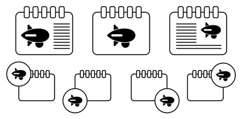 Airship, transport, zeppelin vector icon in calender set illustration for ui and ux, website or mobile application © gunayaliyeva