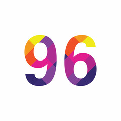 Fototapeta na wymiar Colorful Number 96 vector design graphic symbol digit rainbow emblem icon graphic emblem
