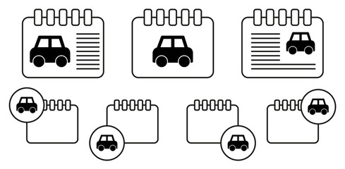 Passenger, car vector icon in calender set illustration for ui and ux, website or mobile application
