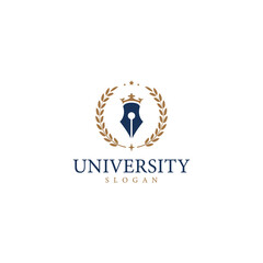 luxury university, school, education badge logo design