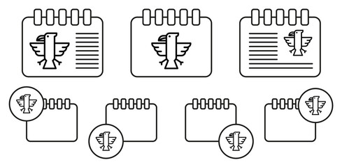 Eagle, usa vector icon in calender set illustration for ui and ux, website or mobile application