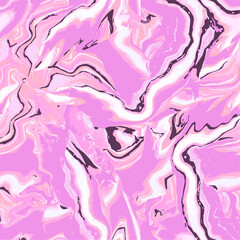 Trendy acrylic fills Fluid Art vector seamless pattern in pink beauty tones and wave marble effect for fashion clothing, fabric, packaging, wallpaper, accessories, apparel textiles, print.