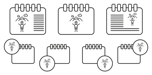 Peak, adventure vector icon in calender set illustration for ui and ux, website or mobile application