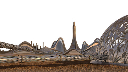 Isolated Futuristic Architecture Skyline © 3000ad