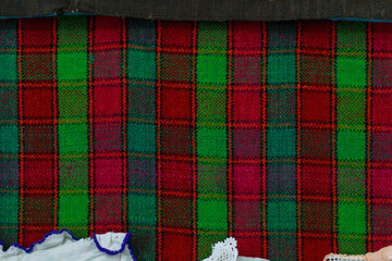 Rough textile surface. Textured background. Blank for design. Underlay or undercoat. Copy space