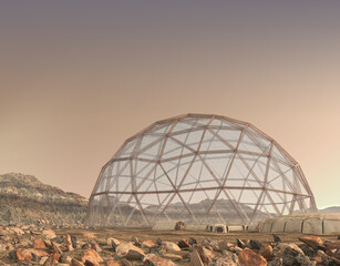 Geodesic dome on Mars