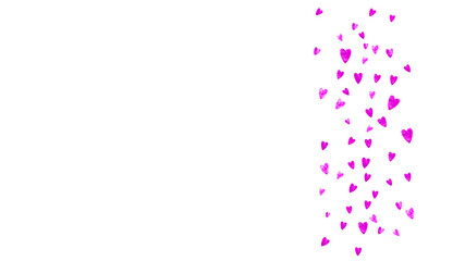 Valentine background with pink glitter hearts. February 14th day.