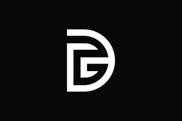DG logo letter design on luxury background. GD logo monogram initials letter concept. DG icon logo design. GD elegant and Professional letter icon design on black background. D G GD DG