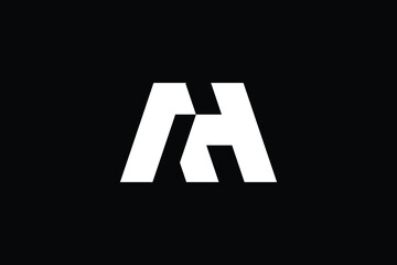 HM logo letter design on luxury background. MH logo monogram initials letter concept. HM icon logo design. MH elegant and Professional letter icon design on black background. H M MH HM