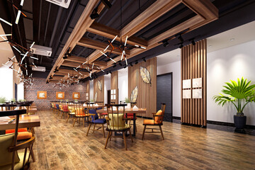 3d render restaurant interior