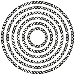 Round circular wave border frame in a range of sizes.