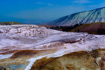 Mammoth Hot Springs in Yellowstone National Park WY.