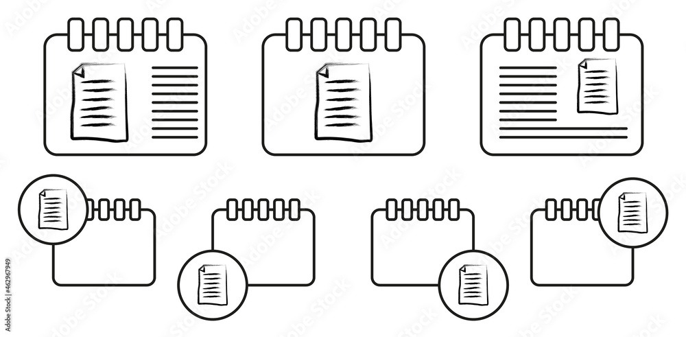 Poster contract sketch style vector icon in calender set illustration for ui and ux, website or mobile appl