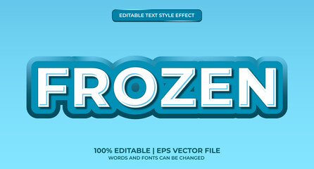 Editable text effect, frozen ice text style