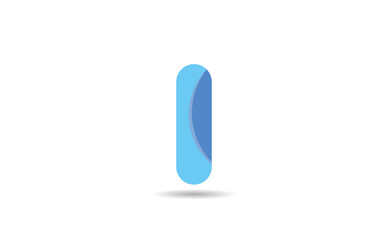 blue logo l alphabet letter design icon for company