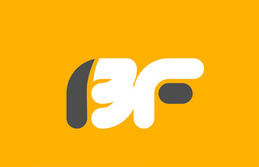 yellow grey combination logo letter BF B F alphabet design icon