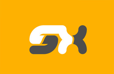 yellow grey combination logo letter SX S X alphabet design icon
