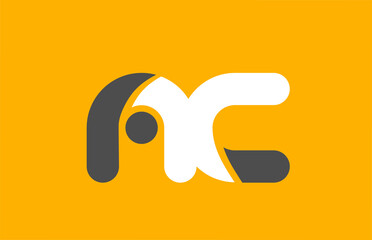 yellow grey combination logo letter AC A C alphabet design icon