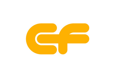 yellow white grey combination logo letter EF E F alphabet design icon