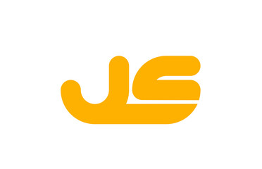 yellow white combination logo letter JS J S alphabet design icon