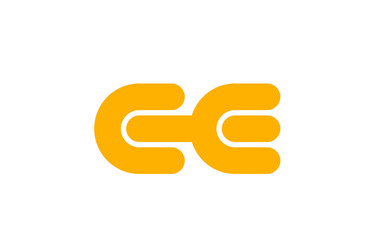 yellow white combination logo letter CE C E alphabet design icon - obrazy, fototapety, plakaty