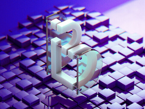 Abstract deconstructed digital letter B 
