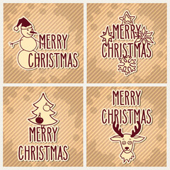 Vintage Christmas greeting cards set