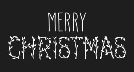 Handwritten Christmas greetings, modern calligraphy lettering