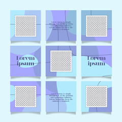 Creative instagram puzzle feed with 9 templates