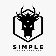 Dragon Silhouette logo in black on White background