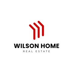 Letter W, Real estate, house, building construction Logo design vector template
