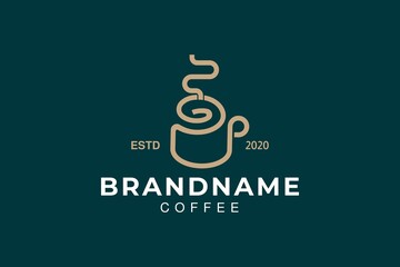 abstract letter gp or pg, coffee logo design, minimalist cafe logo