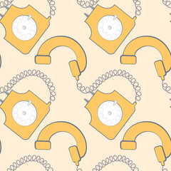 stylized rare disc phones - graphics. Communication, conversation, communication