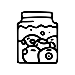 jar with eyeballs line vector doodle simple icon