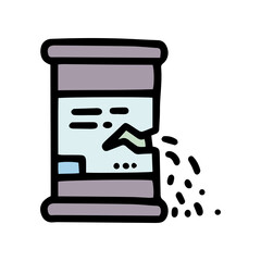 waste barrel leakage color vector doodle simple icon
