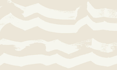 Vector background of wavy beige lines on a beige background. Waves. Brush drawing. Image for fabric, wrapping paper, wallpaper. Minimalism, hand drawing.