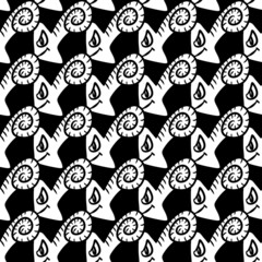 seamless pattern of cute monster cartoon