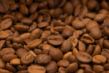 Freshly roasted coffee beans background