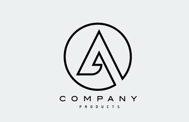 line black A simple alphabet letter logo icon. Creative design template for business