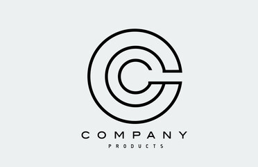 line black O simple alphabet letter logo icon. Creative design template for business