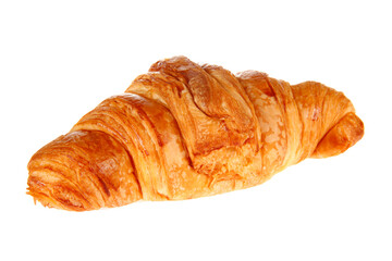 Crisp fresh croissants in the background