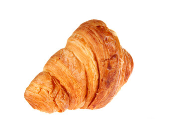 Crisp fresh croissants in the background