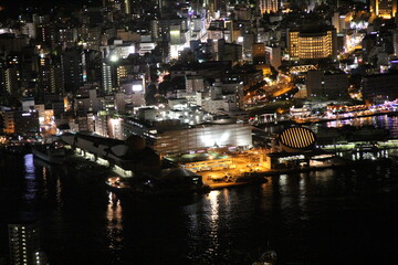 海に面した街の夜景