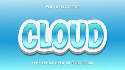 Modern 3d Gradient Blue In White Word Cloud Editable Text Effect Design Template