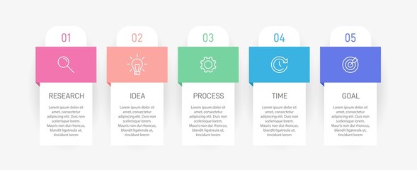 Infographic design with icons and 5 options or steps. Thin line vector. Infographics business concept. Can be used for info graphics, flow charts, presentations, web sites, banners, printed materials.