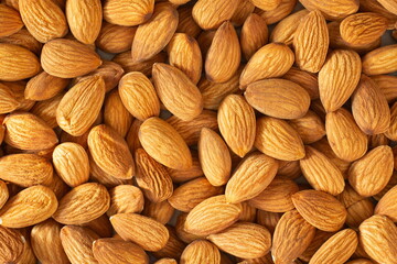 almond nuts with close up shot,top view.