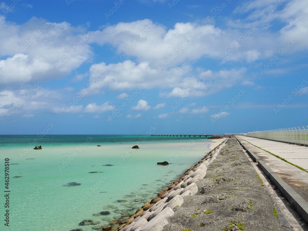 Canvas Prints the beautiful 17end beach of shimojishima airport in Okinawa, Japan