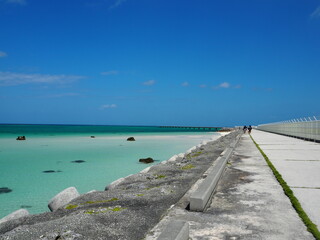the beautiful 17end beach of shimojishima airport in Okinawa, Japan