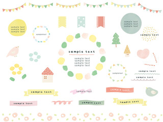 水彩風の春の見出しセット