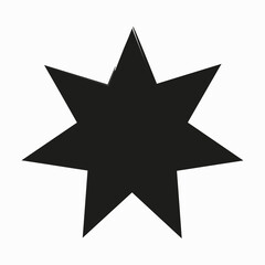 Seven-pointed star icon. Abstract silhouette. Isolated symbol. Geometric element. Vector illustration. Stock image. 